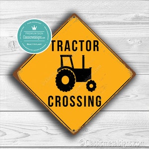CARTELLO DI ATTRAVERSAMENTO TRATTORE - Segnali di attraversamento trattore, avviso attraversamento trattore, segnali trattore, segnali fattoria, regali per agricoltori, trattore Xing, trattore