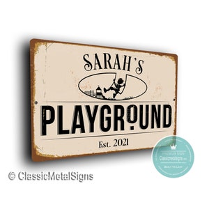CUSTOM PLAYGROUND Sign, Playground Signs, Playground Sign, Vintage style Playground Sign, Kids Signs, Playground, Personalized Playground
