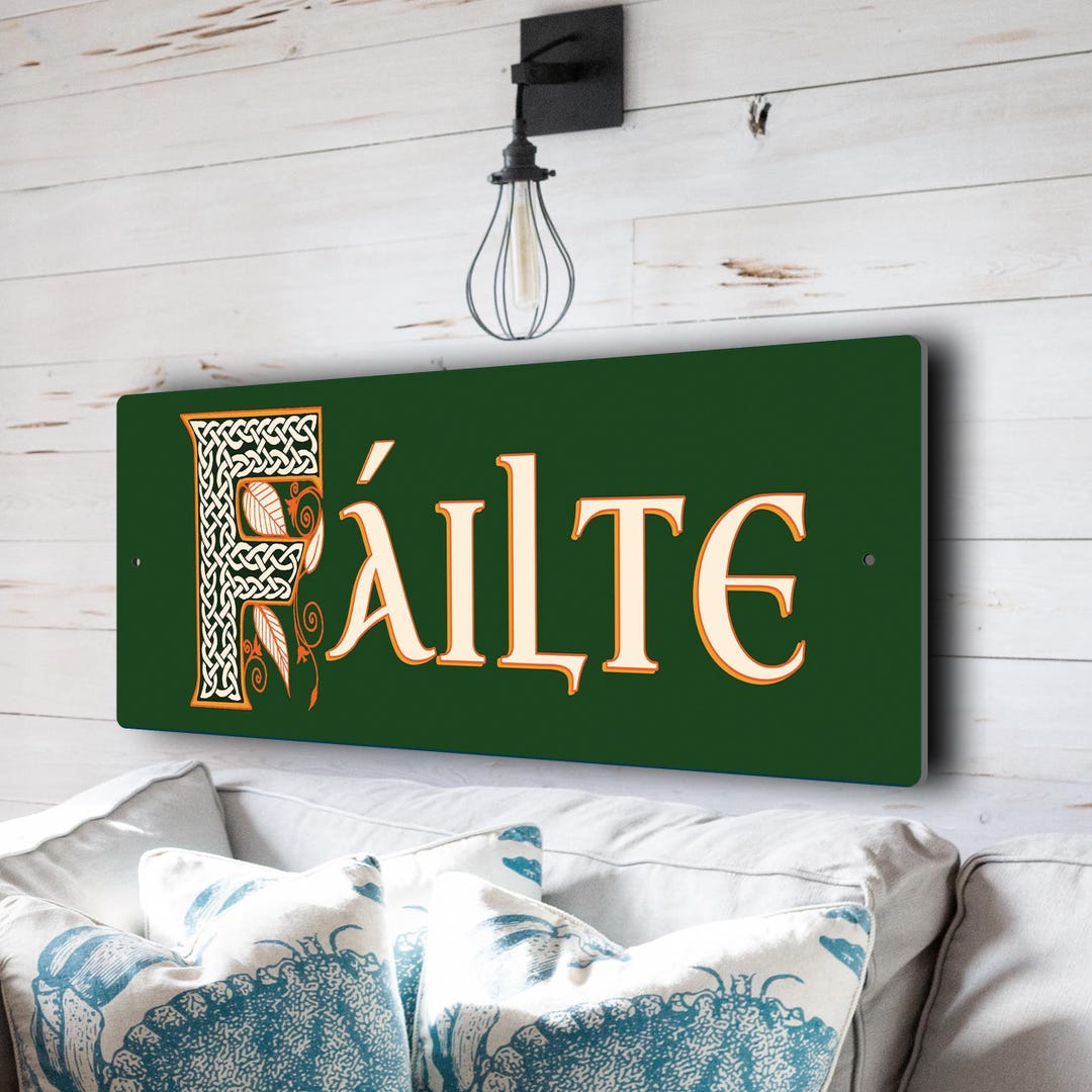 Classic Fáilte Sign: Irish Welcome, Celtic Bar Décor, From Ireland - Etsy