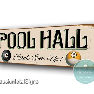 Pool Hall Sign: Vintage Style - Rustic Decor for Game Room image 2