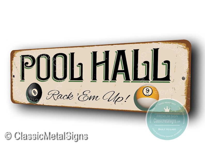 Pool Hall Sign: Vintage Style - Rustic Decor for Game Room image 2