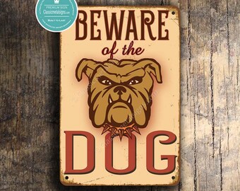 BEWARE Of The DOG SIGN, Dog Signs, Beware of the Dog Sign, Vintage style Beware dog Sign, Beware dog, Beware of Dog, Dog in Yard, Gate Sign