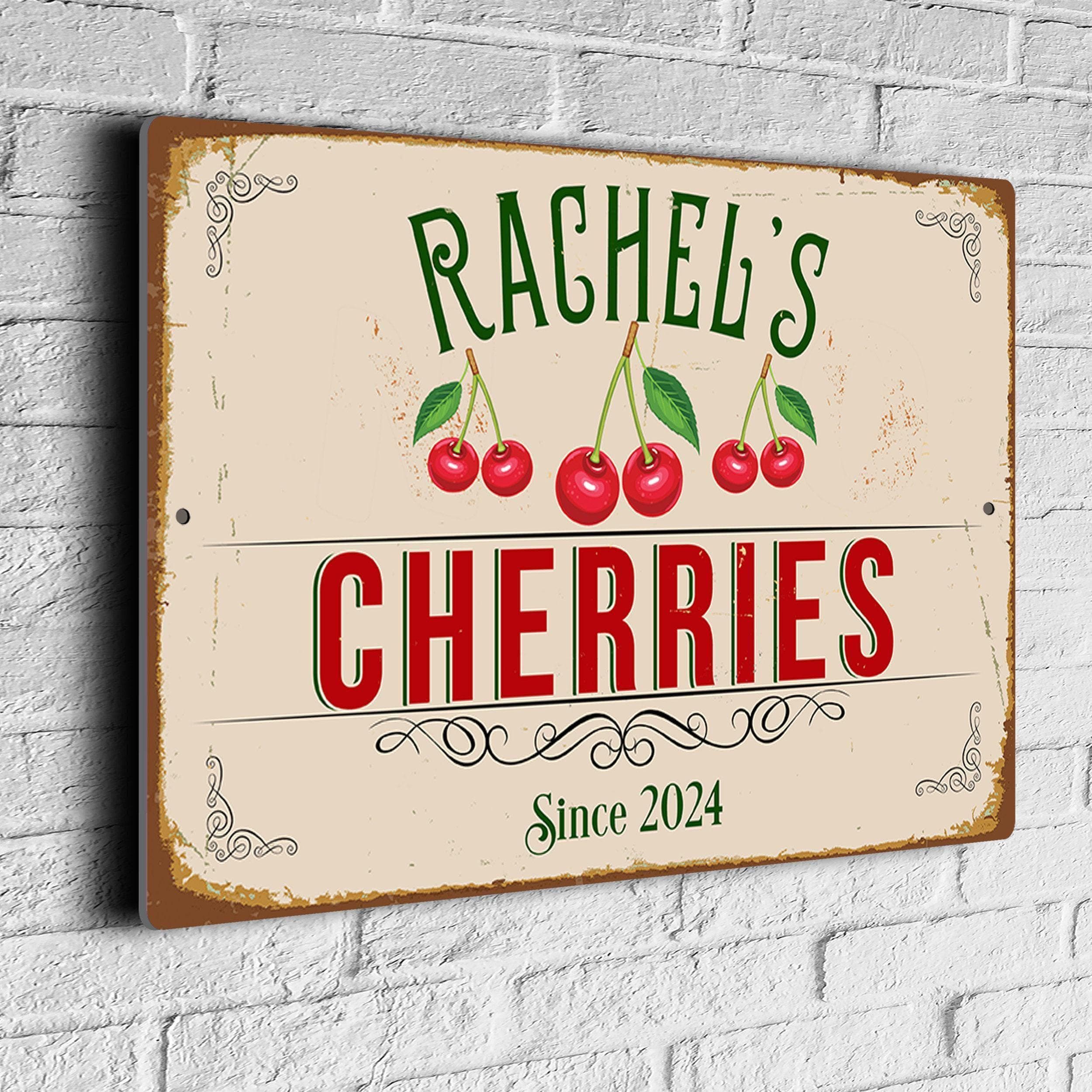 Cherries Garden Sign: Custom Vintage Style - Weather Resistant - Etsy