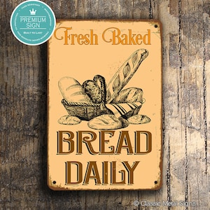 FRESH BAKED BREAD Sign, Bread Sign, Bakery Sign, Vintage style Bakery Sign, Fresh baked bread daily Sign, Bakery Decor, Fresh Bread Sign
