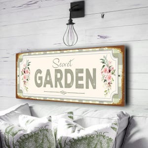 Secret Garden Sign | Vintage Floral Décor, Weatherproof