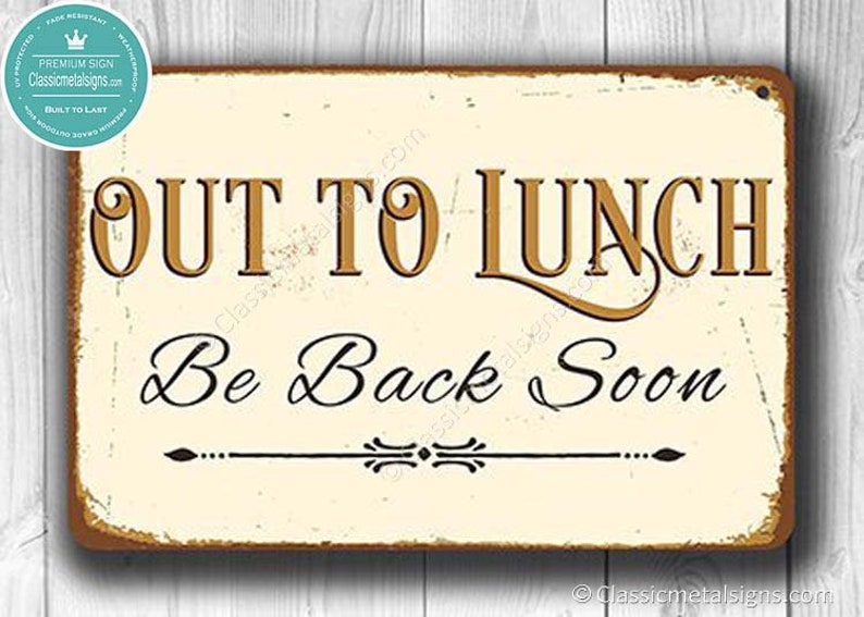 OUT TO LUNCH Sign Out to Lunch Signs Business Sign Shop - Etsy