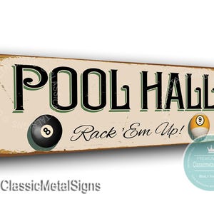 Pool Hall Sign: Vintage Style - Rustic Decor for Game Room image 1