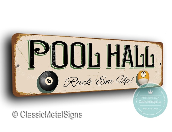 Pool Hall Sign: Vintage Style - Rustic Decor for Game Room