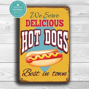Hotdogbord, bord vintage stijl hotdog, bord restaurant, bord hotdog, bord keuken, bord hotdogbar, borden hotdogbar, borden hotdog, decor hotdog
