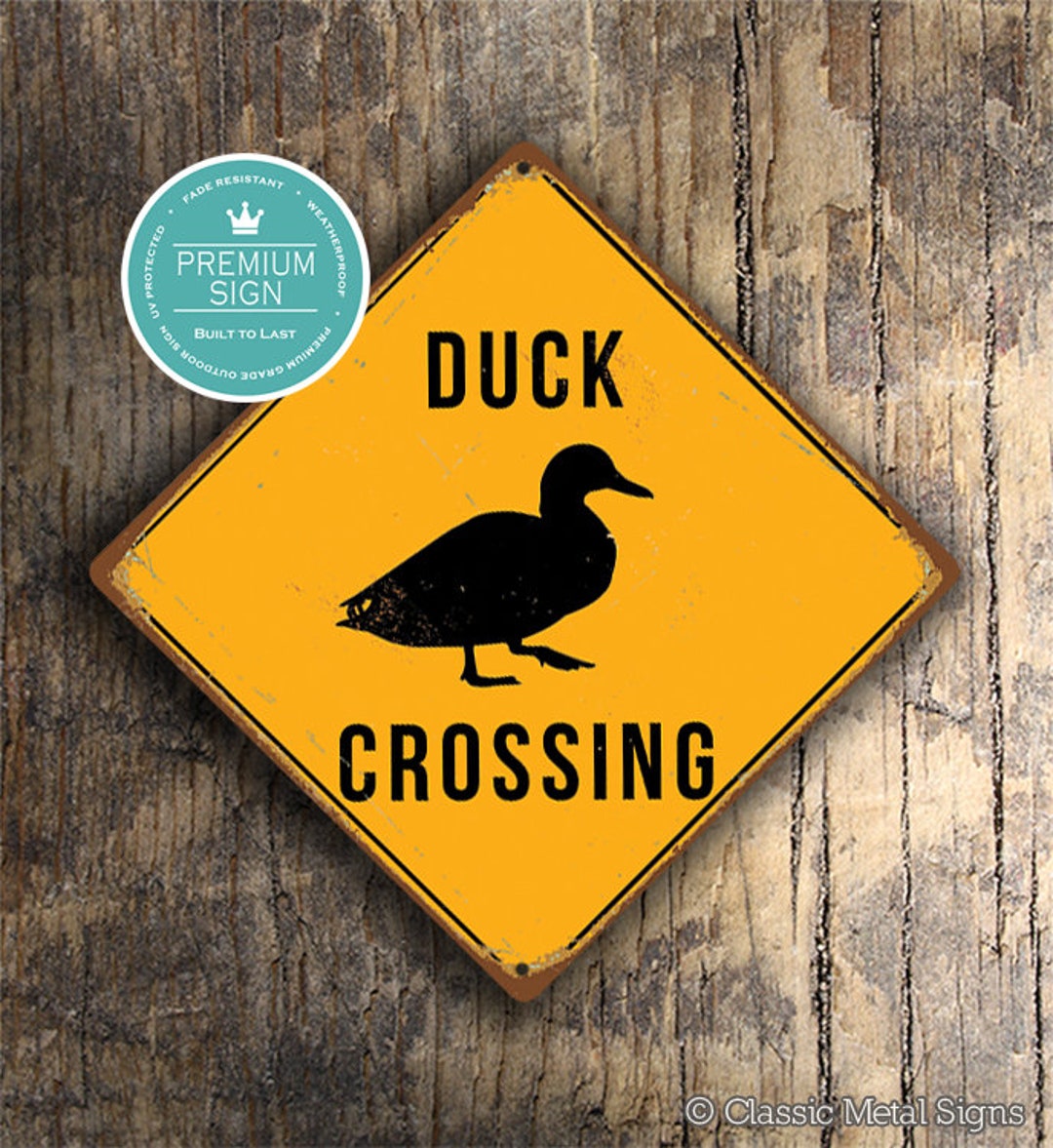 DUCK CROSSING SIGN Duck Crossing Signs, Warning Duck Crossing, Duck Signs,  Duck Decor, Duck Xing, Yellow Sign - Etsy