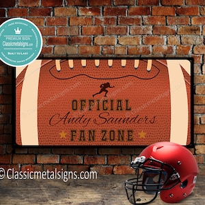 Placa de futebol americano personalizada, placa de fã de futebol, presentes para fãs de futebol, presente para fã de futebol, futebol americano, presente de futebol personalizado
