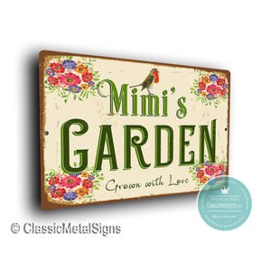 Mimi’s Garden Sign, Weatherproof Gift for Mom, Grandma and Garden Lovers