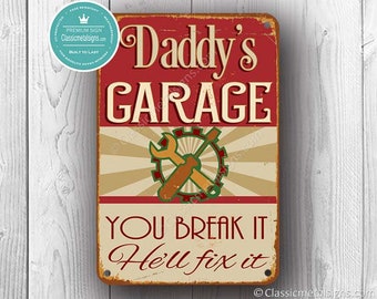 DADDY'S GARAGE SIGN, Dadd's Garage Signs, Vintage style Daddy's Garage Sign, Daddy's Garage, Garage Decor, Gift for Dad, Gift for Father