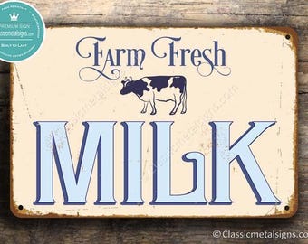 Farm Fresh Milk Sign: Vintage Style Farmhouse Decor