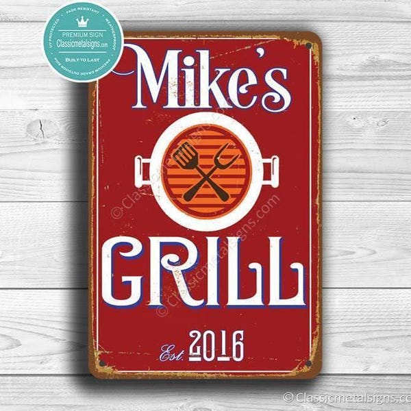 Custom Grill Sign: Vintage Style BBQ Decor