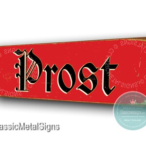 Vintage Style German Prost Sign: Rustic Bar Decor image 2