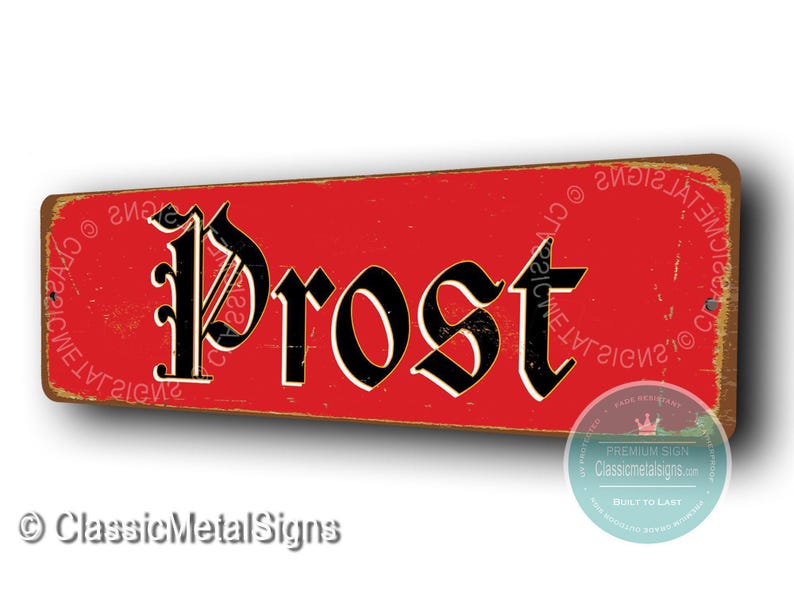 Vintage Style German Prost Sign: Rustic Bar Decor image 2