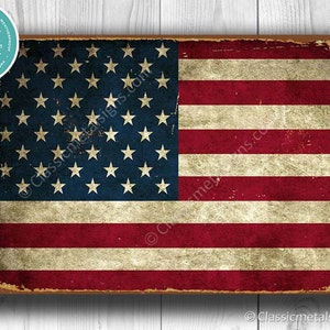 USA Flag Sign, Vintage style USA flag sign, Rustic style patriotic USA Flag Sign, American Flag, Stars and stripes flag,Shabby Usa Flag Sign