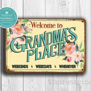 Welcome to Grandma's Sign: Vintage Style Decor for Grandma's House