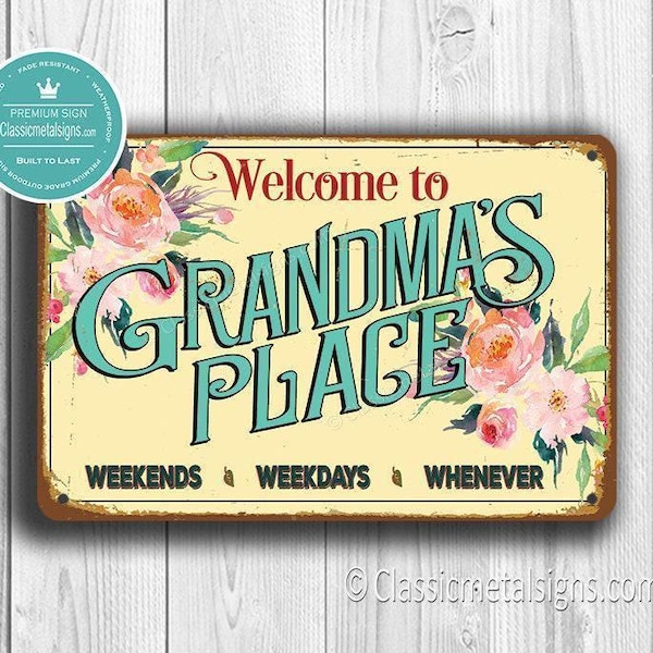 Welcome to Grandma's Sign: Vintage Style Decor for Grandma's House
