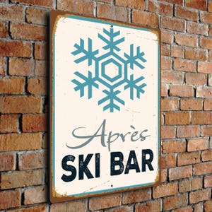 Placa do Aprés Ski Bar - Decoração de parede retrô Winter Lodge