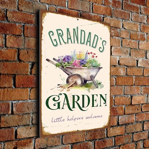 Grandad&#39;s Garden Sign: Rustic Aluminum Aluminum Composite, Personalized Decor