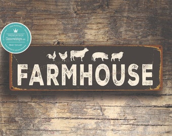 FARMHOUSE SIGN, Farmhouse Signs, Vintage style Farmhouse Sign,  FARMHOUSE, Outdoor Farmhouse Market Sign, Farmhouse Decor, Gift for Farmer