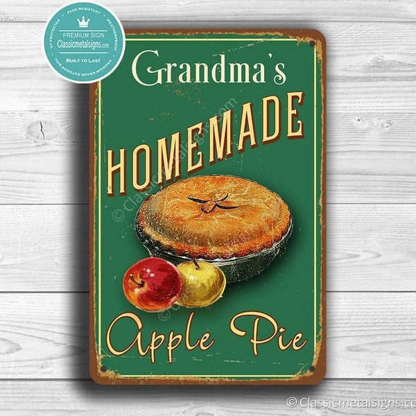 GRANDMAS APPLE PIE Sign, Vintage style Grandmas Apple Pie Sign, Customizable Sign, Personalized Apple Pie sign, Grandmas Homemade Apple Pie