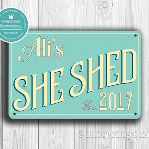Customizable She Shed Sign: for Garden Retreats, Classic Style Décor for Her Space