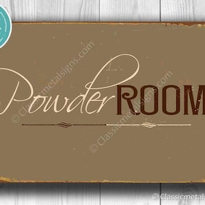 Powder Room Sign: Vintage Rustic Look - Weather Resistant
