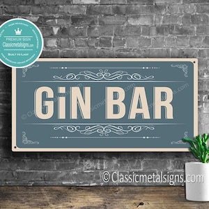 Schild für eine Gin-Bar, modernes Design (verschiedene Größen und Farben)