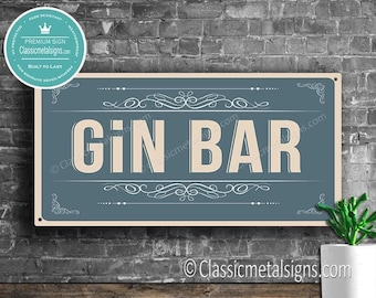 Gin Bar Sign, Modern Design (Multiple Sizes and Colors)