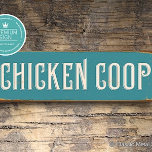 Vintage Style Chicken Coop Sign: Rustic Aluminum Composite Outdoor Decor