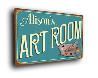 CUSTOM ART ROOM Sign, Personalized Art Room Sign, Vintage style Art Room Sign, Gift For Artist, Gift For Art Teacher, Artist Gifts, Art Room