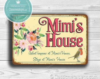 Mimi's House Sign: Vintage Rustic Style for Indoor or Outdoor
