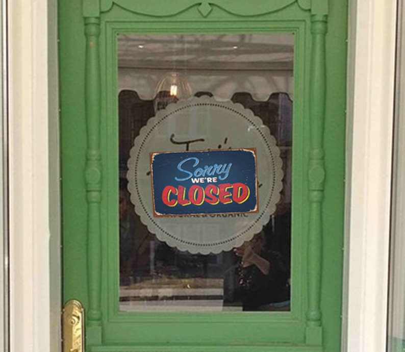 OPEN CLOSED SIGN, Vintage Style Open Closed Sign, Open Closed Signs for business, Double Sided Signs, Open Signs, Come in We're Open Sign image 4