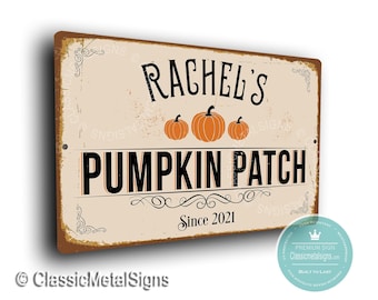 Pumpkin Patch Sign: Custom Name, Rustic Outdoor Décor - Weather Resistant