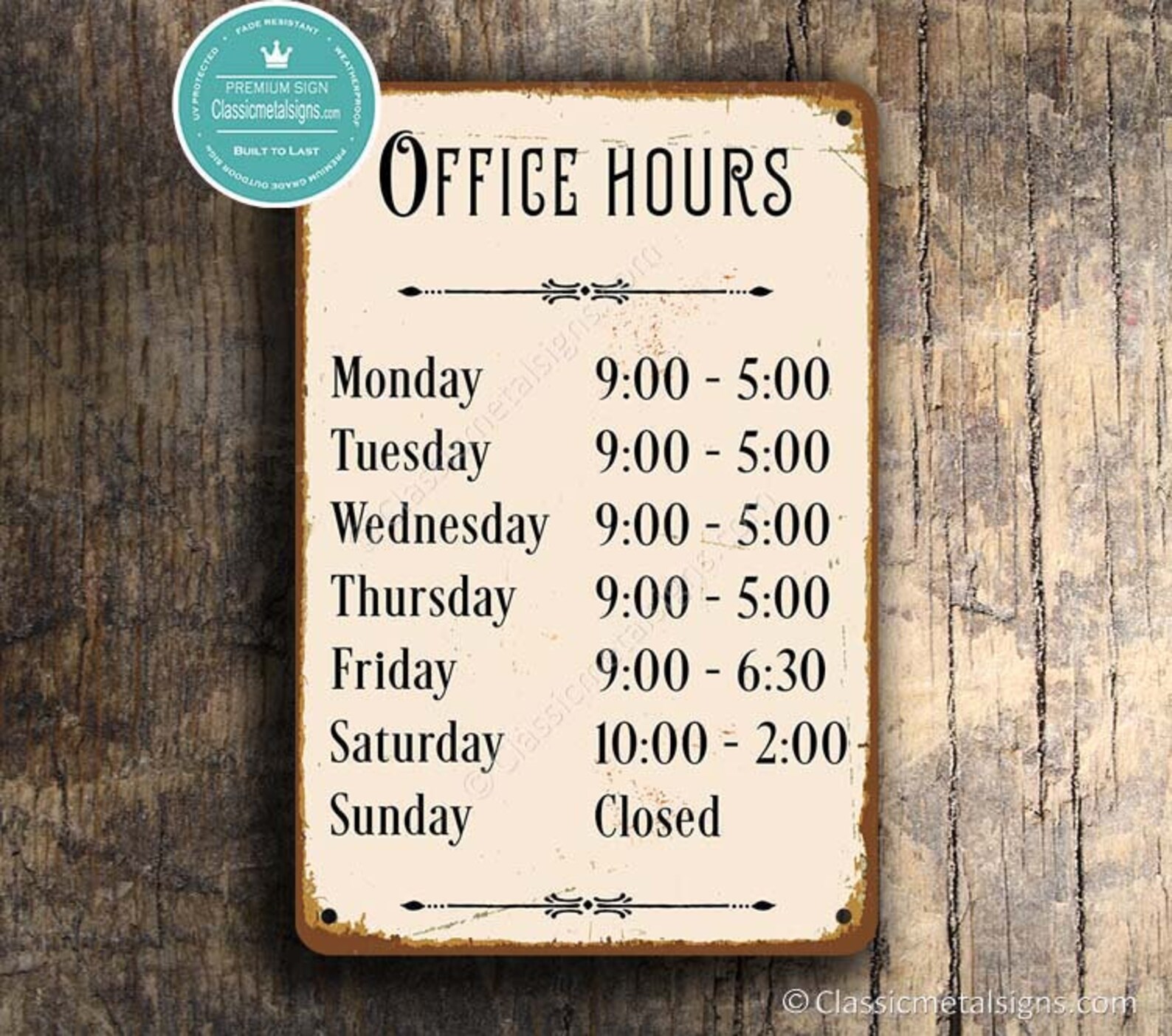 OFFICE HOURS Sign Custom Sign Office Hours Outdoor Grade Etsy