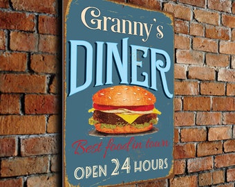 Granny's Diner Sign, GIFT FOR GRANNY, Grandmother, Custom Signs, Diner Sign, Granny Gift, Gift Granny, Diner  Decor, Granny's Diner