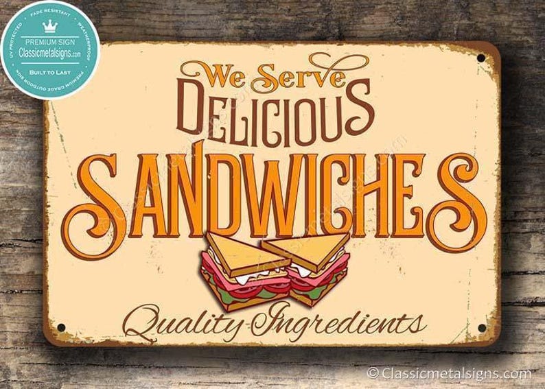 Letrero de restaurante de sándwiches estilo vintage: Decoración de cafetería/restaurante imagen 2