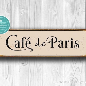 Vintage Style Cafe De Paris Sign: Retro Wall Decor for Home, Kitchen, Bistro, Restaurant
