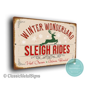 SLEIGH RIDES SIGN, Christmas Sign, Christmas, Sleigh Rides Signs, Vintage Style Christmas, Christmas Decor, Christmas, Sleigh Rides, Signs