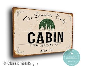 Cabin Sign: Custom Family Name - Rustic Vintage Style
