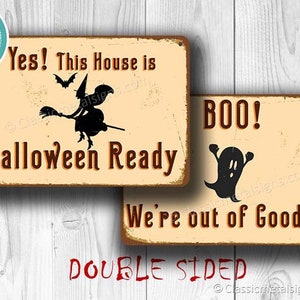 HALLOWEEN SIGN, double sided sign, Halloween Signs, Halloween Decor, Halloween Party Signs, Halloween Scary Sign, Spooky signs, Spooky Decor
