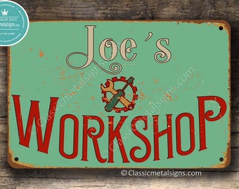 CUSTOM WORKSHOP SIGN, Custom Workshop Signs, Personalized Workshop Sign, Customizable Sign, Vintage style Workshop Sign, Gift for Father