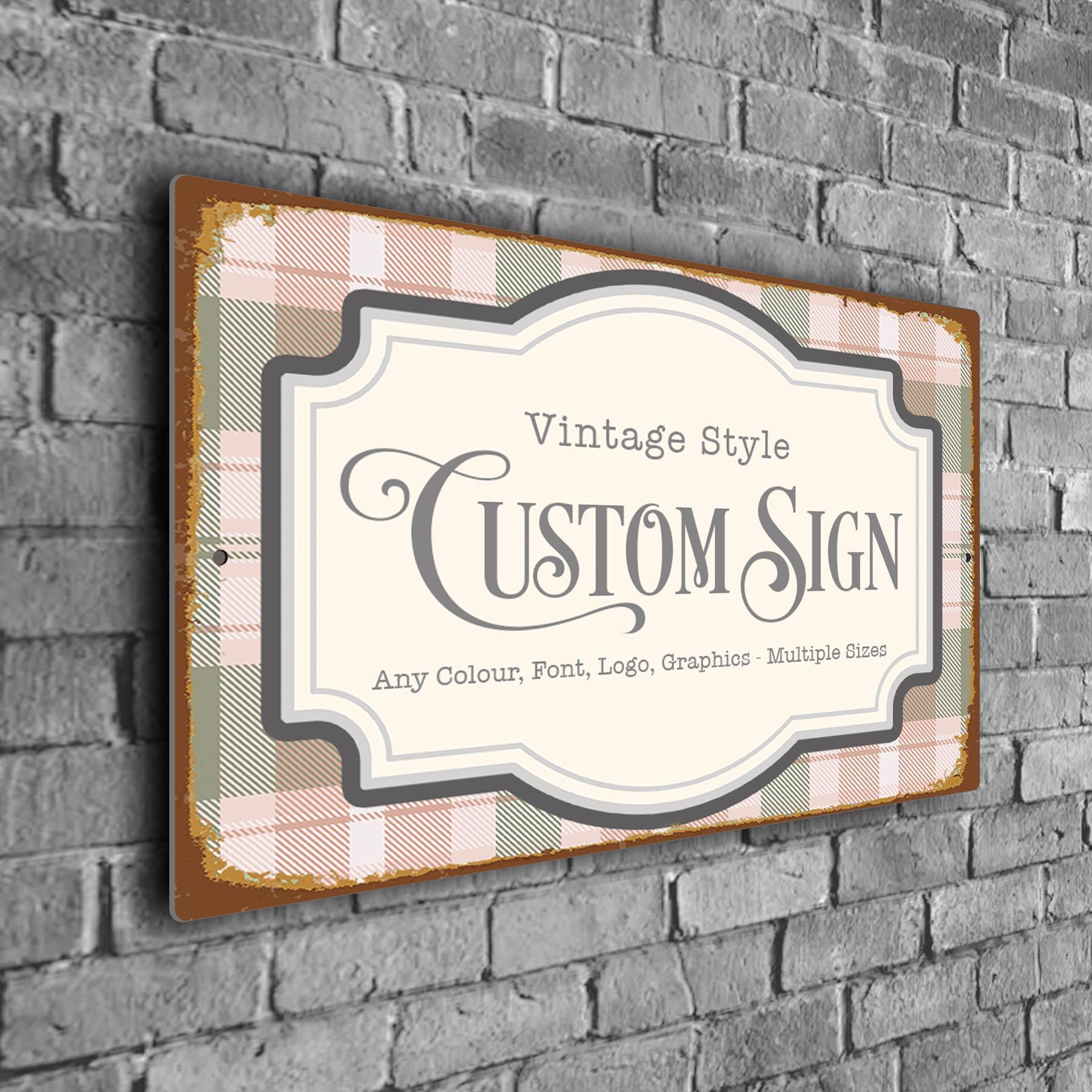 Custom Vintage Sign: Personalized Retro Décor for Homes, Shops, and ...