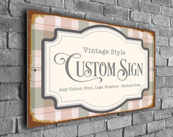 Custom Vintage Sign: Personalized Retro Décor for Homes, Shops, and Offices