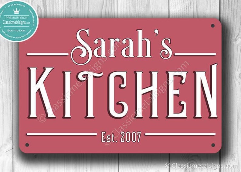 CUSTOM KITCHEN SIGN, Customizable Kitchen Sign, Classic Kitchen Sign, personalized kitchen sign, Kitchen Decor, Kitchen Wall Decor, Kitchen image 1