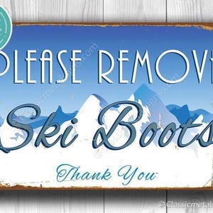 Vintage Ski Boot Sign: Rustic Lodge Decor, Indoor Outdoor