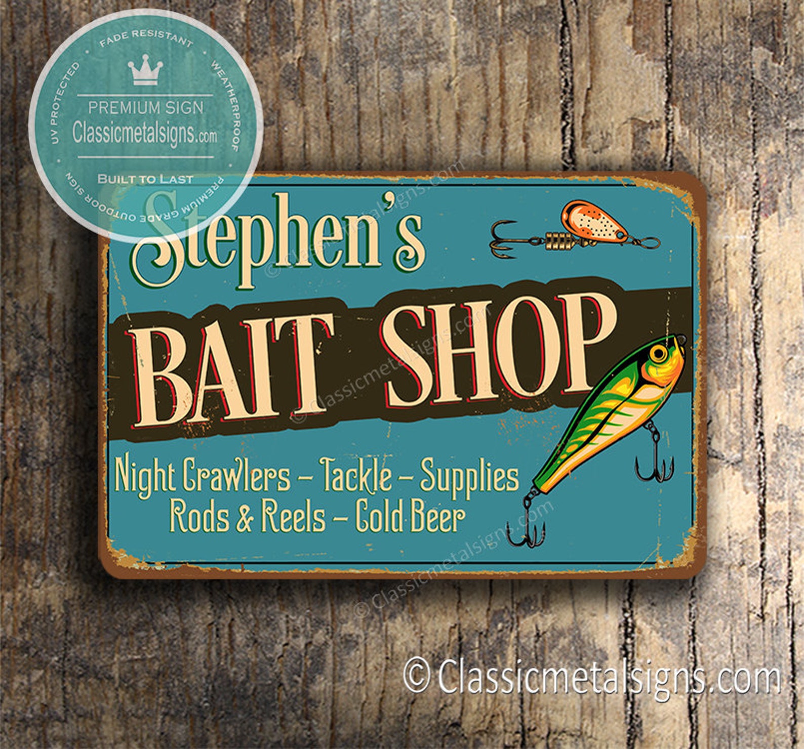 PERSONALIZED BAIT SHOP Sign Custom Bait Shop Sign Tackle Etsy